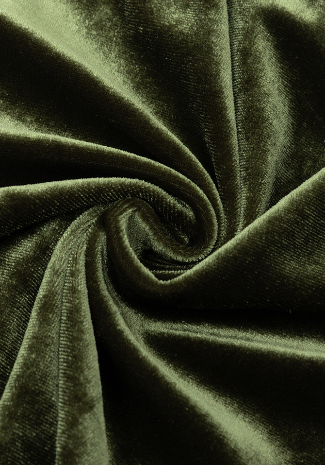 Lace Corset Draped Maxi Velvet Dress Green