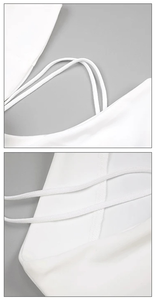 Halter Flower Detail Midi Dress White