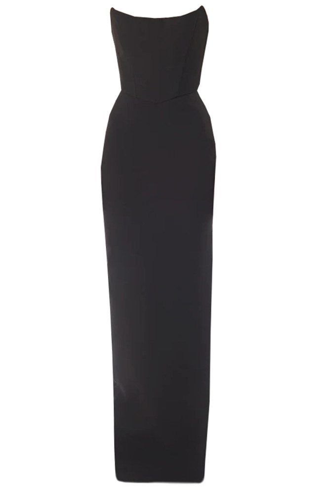 Strapless Corset Maxi Dress Black