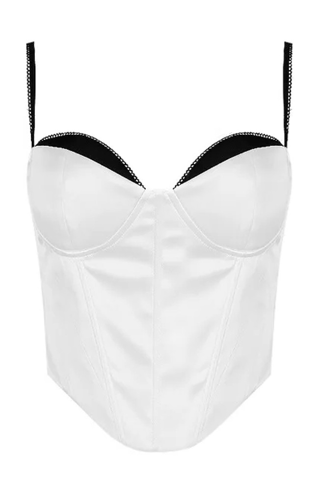 Corset Crop Top White Black