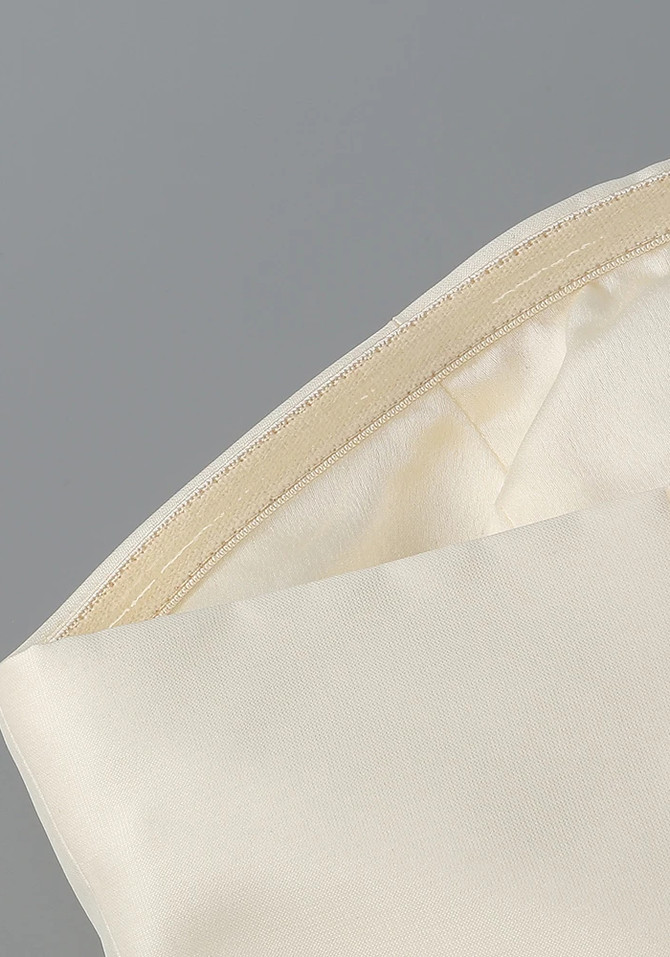 Strapless Flower Detail Corset Midi Dress Ivory