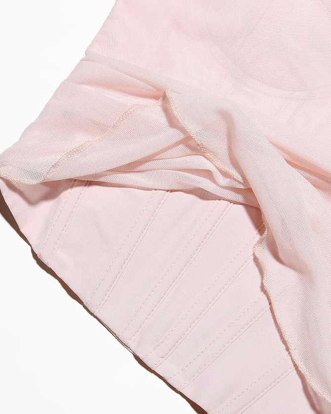 Strapless Draped Corset Crop Top Pink