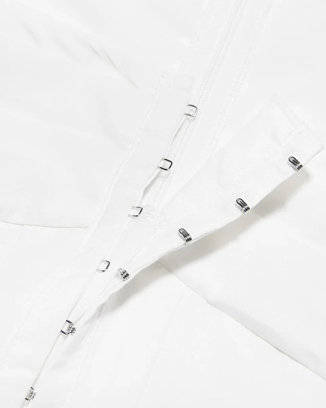 Corset Detail A Line Dress White