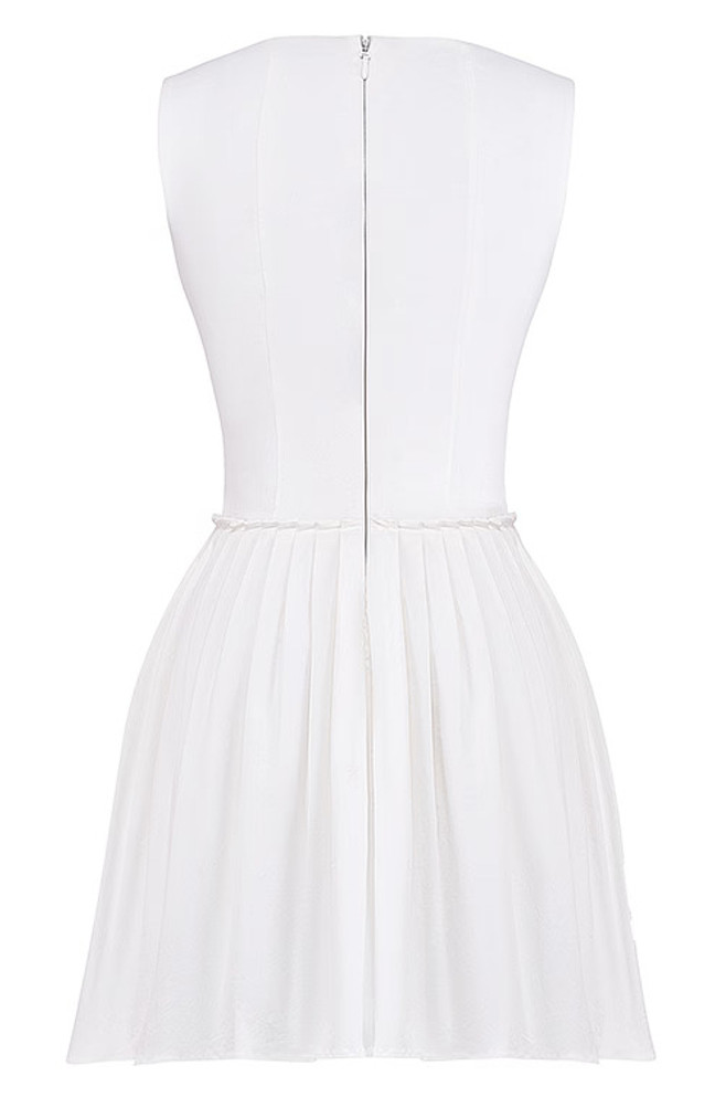 Corset Detail A Line Dress White