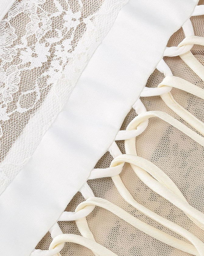 Lace Strapless Corset A Line Dress White