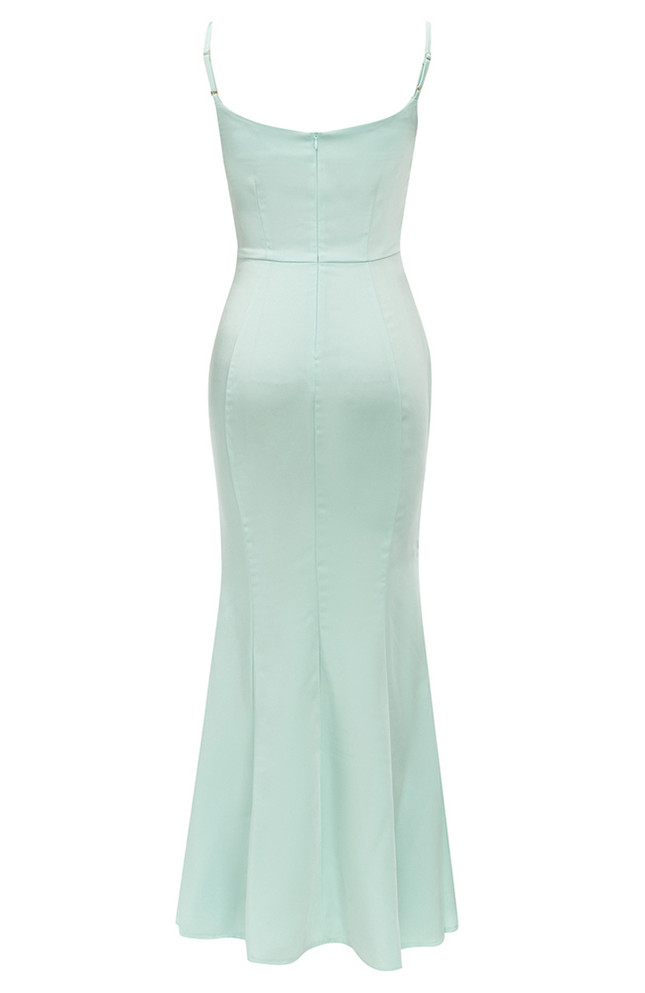 Crystal Trim Maxi Dress Green