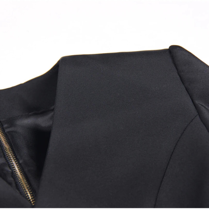 Long Sleeve Blazer Dress Black