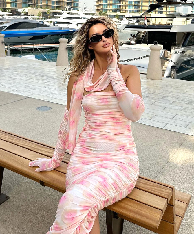 Strapless Ruched Maxi Dress Pink