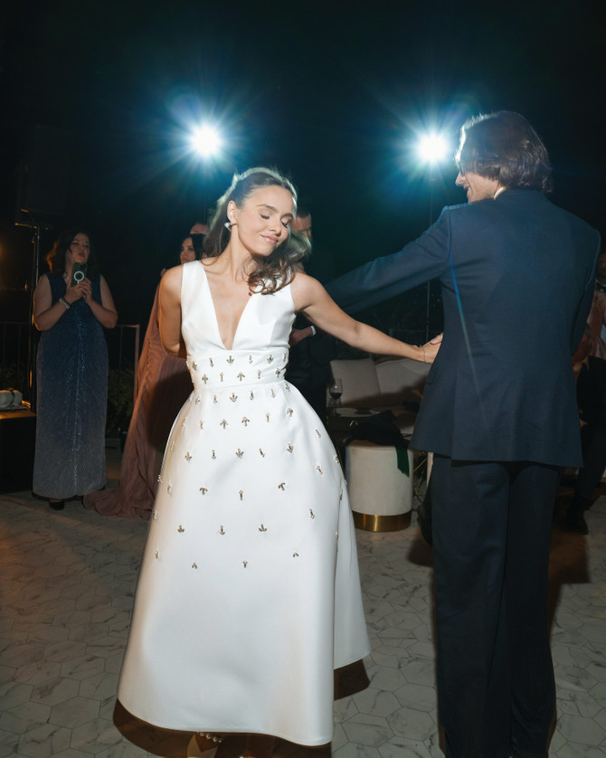 Crystal Embellished A Line Midi Dress White