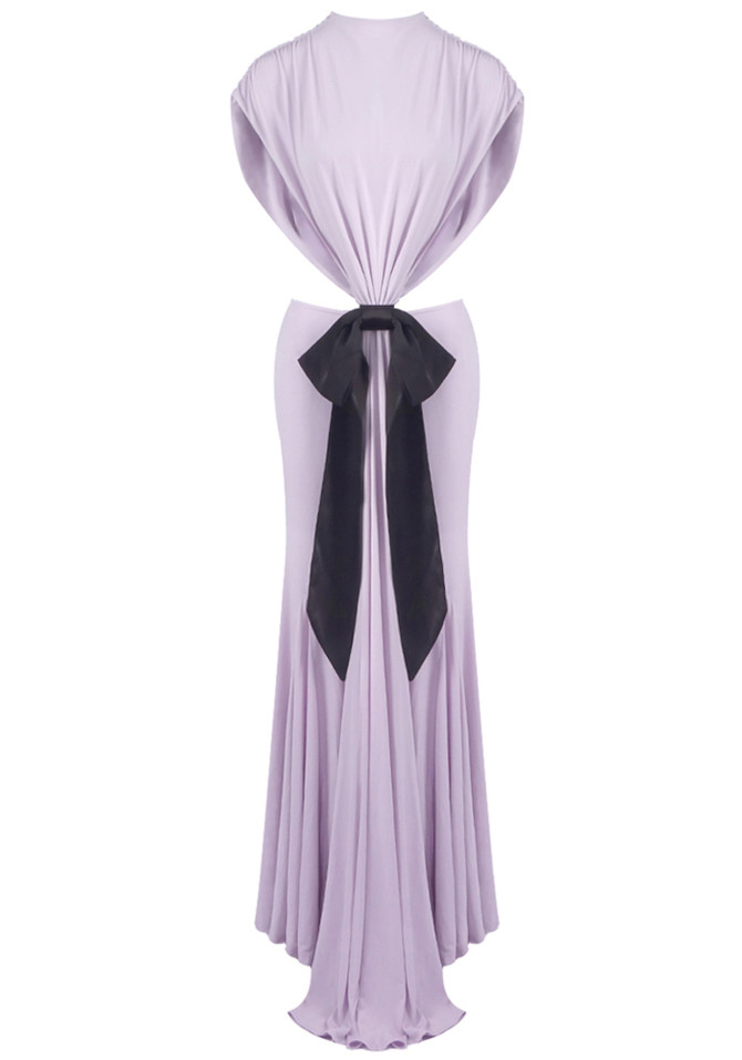 Bow Backless Maxi Dress Lavender