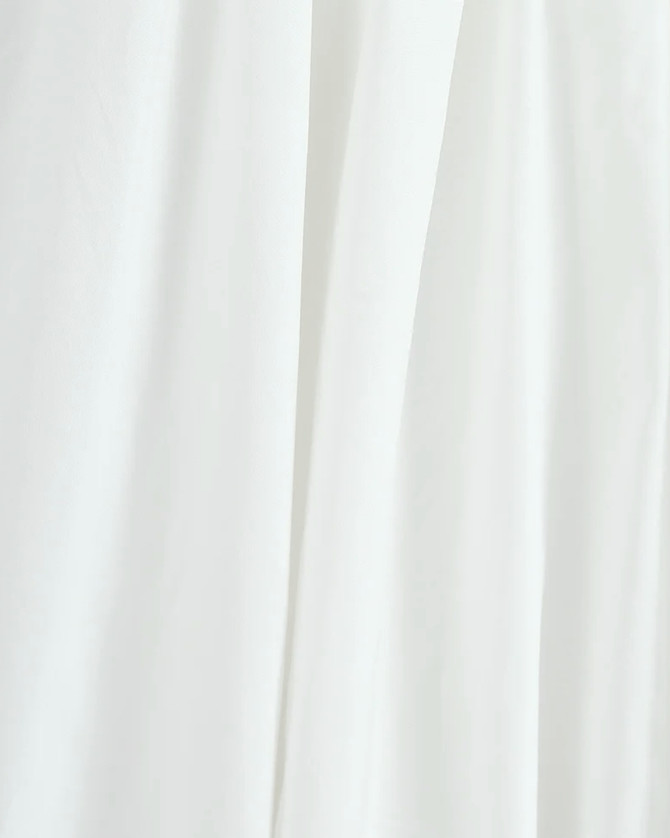 Button Detail A Line Midi Dress White