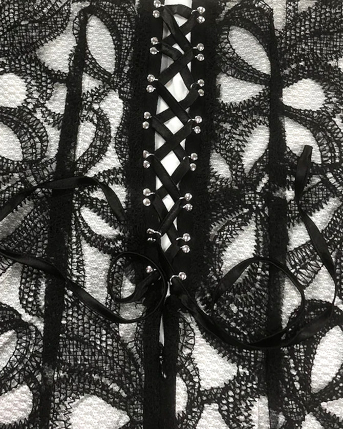 Strapless Floral Corset Midi Dress Black