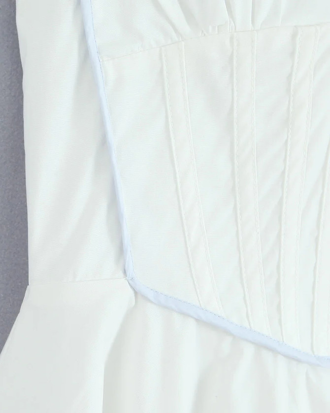 Halter Structured Skater Dress White