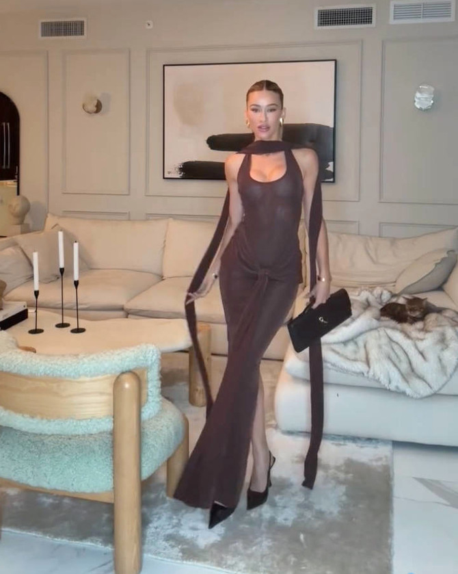Halter Sparkly Maxi Dress Brown