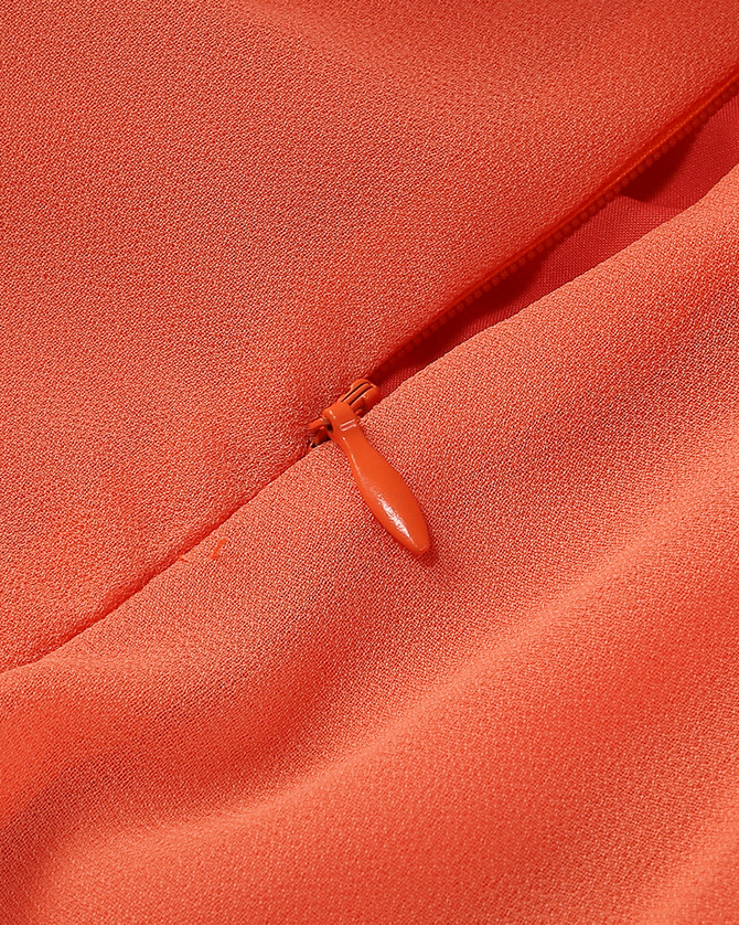 Halter Ruffle Detail A Line Maxi Dress Orange