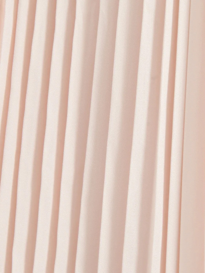 Strapless Bustier Pleated A Line Maxi Dress Blush Pink