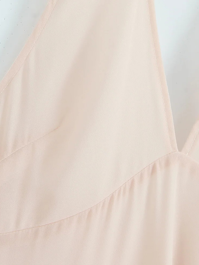 Halter A Line Midi Dress Blush Pink