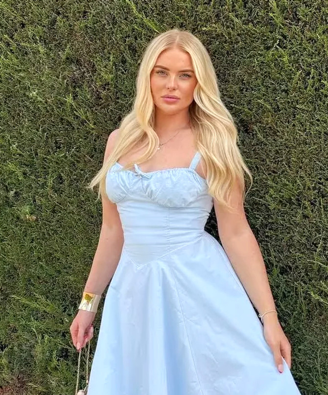 Ruched Bustier Corset A Line Midi Dress Blue