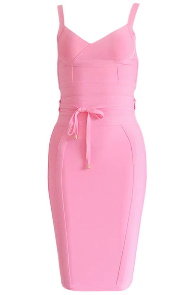 Tie Detail Dress Pink
