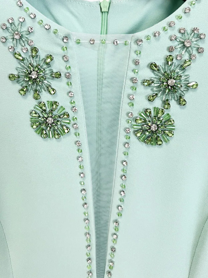 Short SleevShort Sleeve Crystal Maxi Dress Greene Crystal Maxi Dress Green