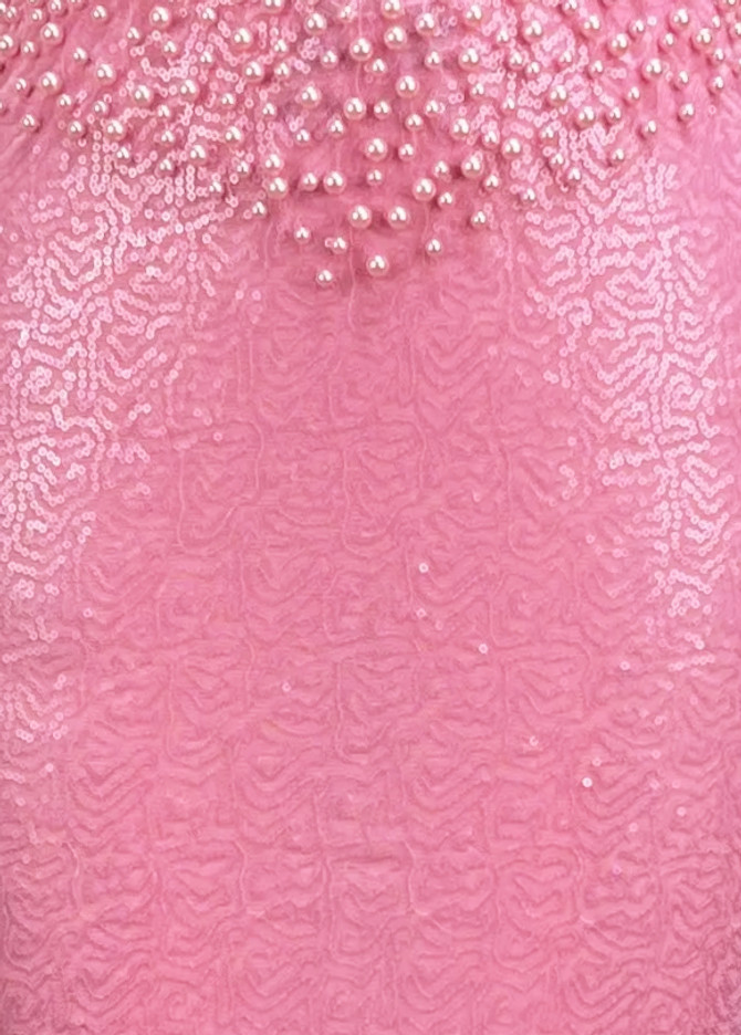 Sequin Structured Maxi Dress Pink