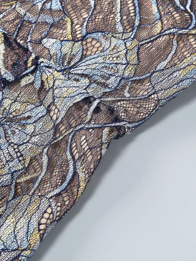 Strapless Corset Lace Maxi Dress Black