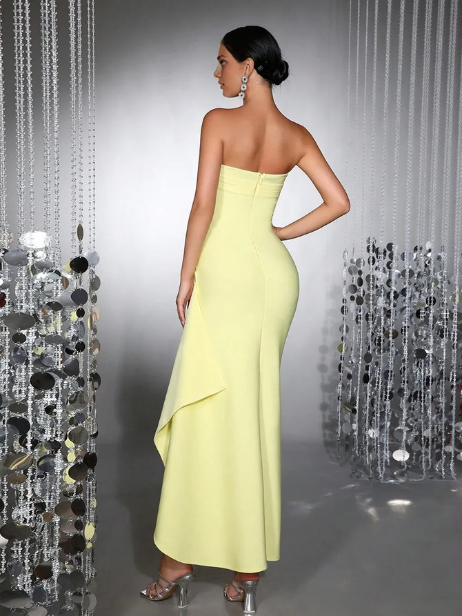 Strapless Maxi Dress Yellow