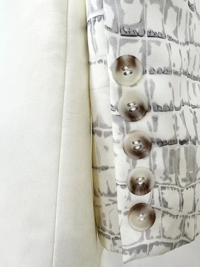 Crocodile Print Suit Ivory