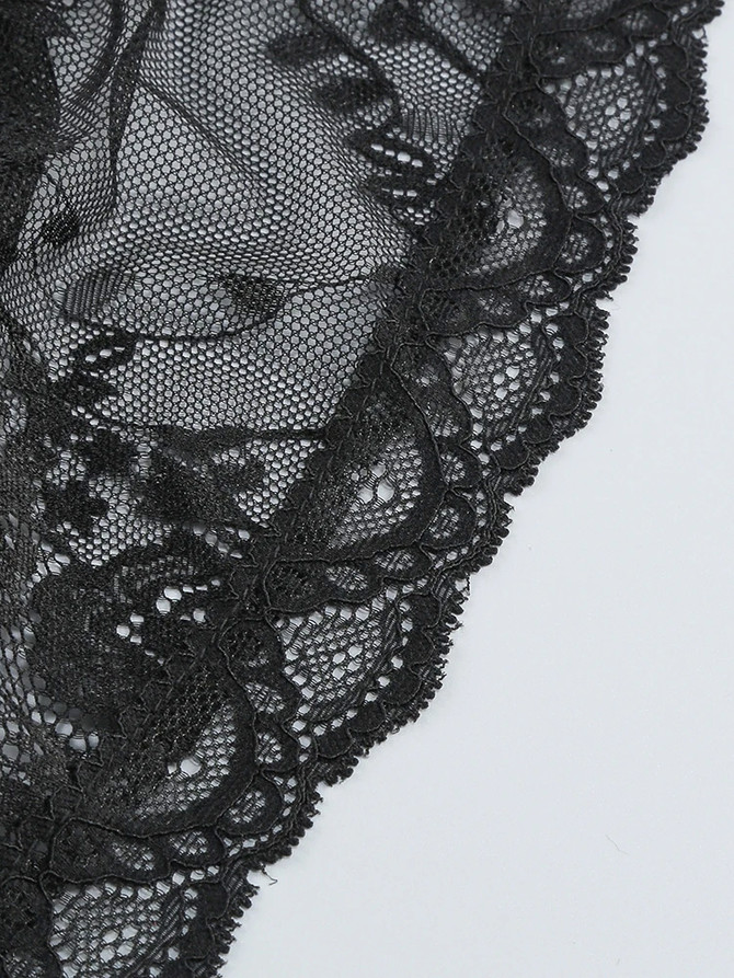 Strapless Lace Bustier Corset Dress Black
