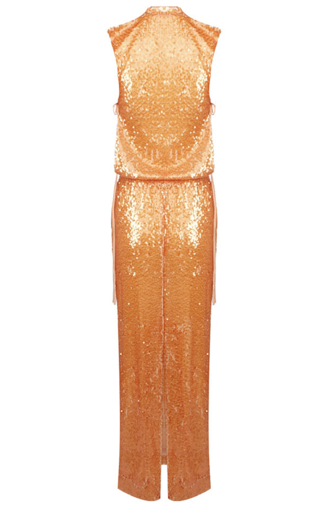 Sequin Maxi Dress Orange