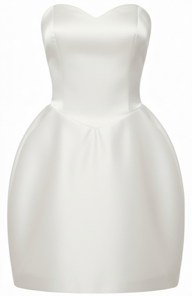 Strapless Bell Shaped Dress White