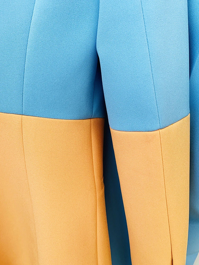 Colorblock Suit Blue Orange