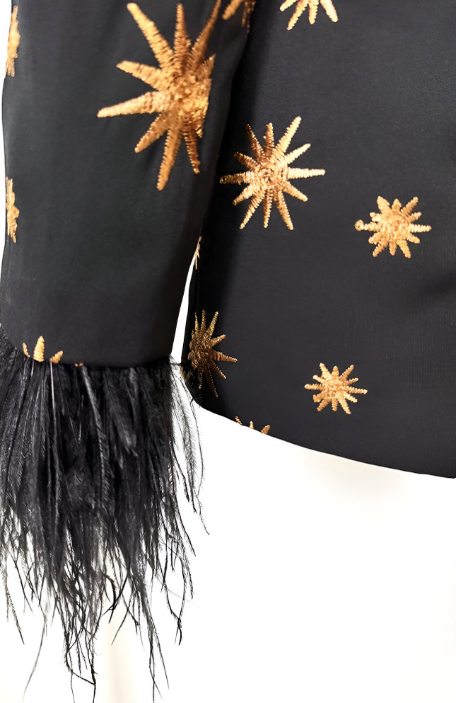 Star Feather Suit Black Gold