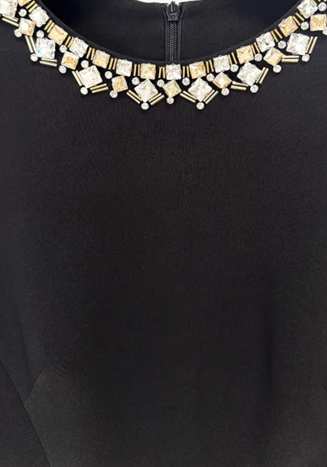 Ruffle Long Sleeve Midi Dress Black