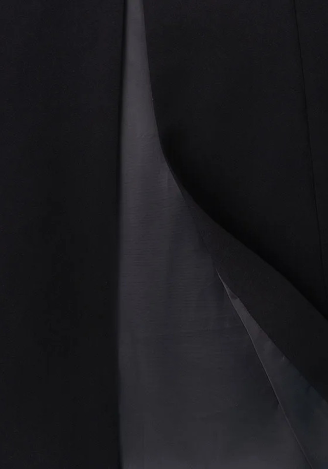 Long Sleeve Embellished Details Maxi Dress Black