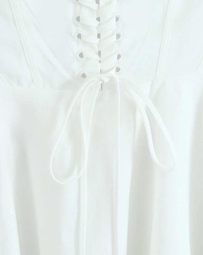 Halter Corset A Line Dress White