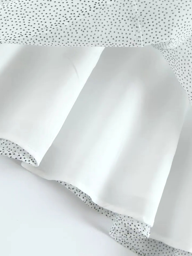 Polka Dot Corset A Line Dress Black White