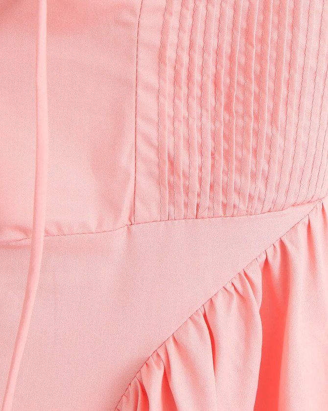 Halter Bustier A Line Midi Dress Pink