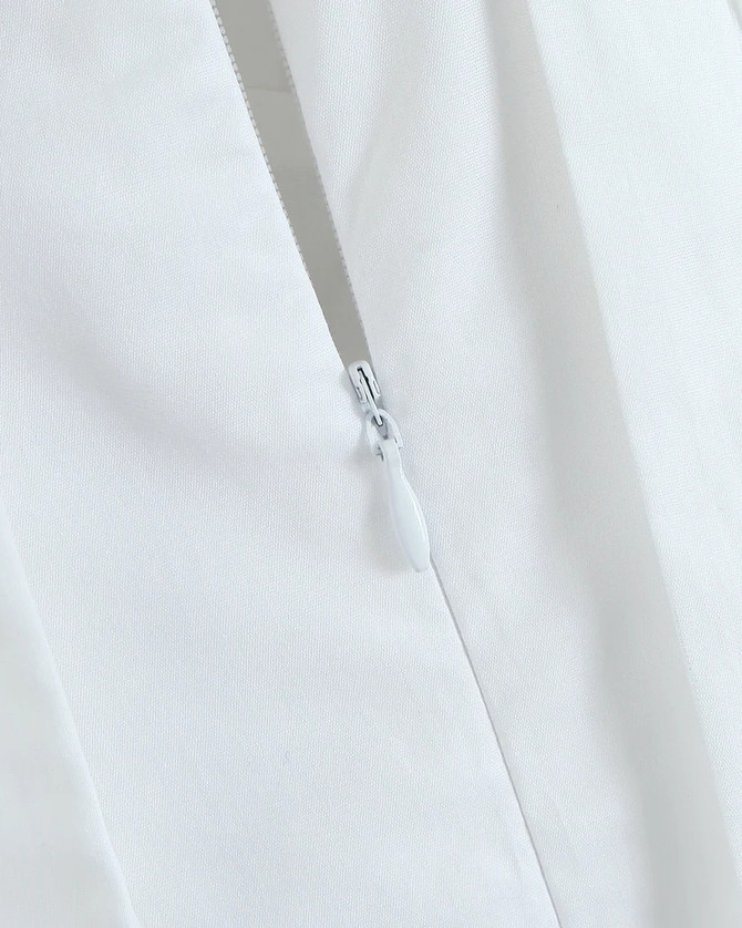 Halter Bustier A Line Midi Dress White