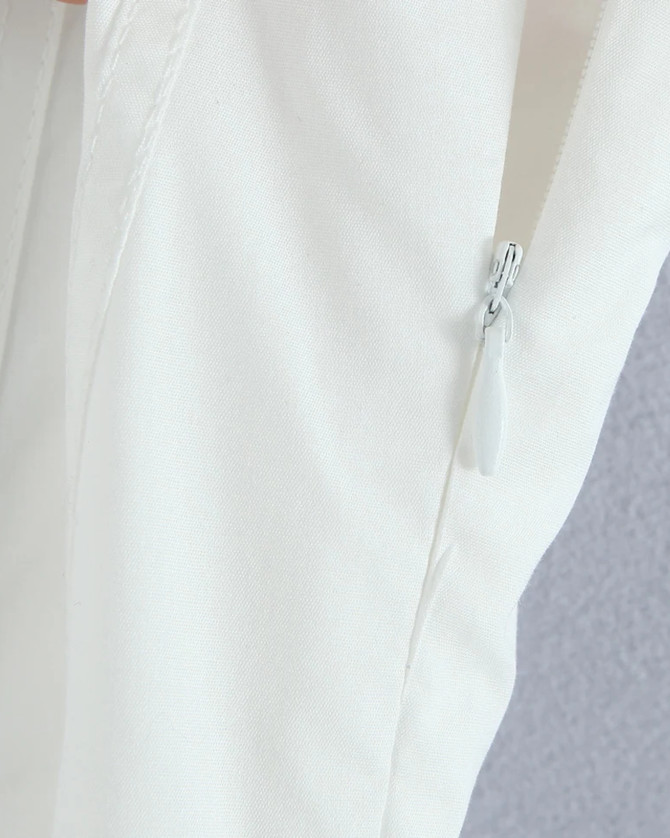 Lace Insert Corset A Line Dress White