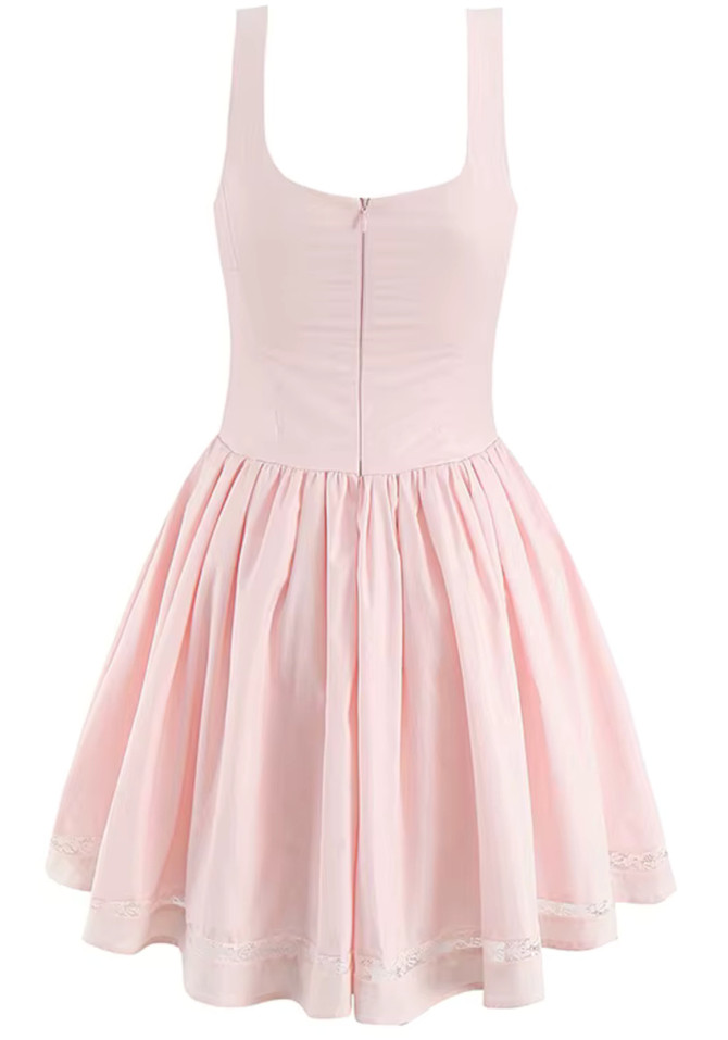 Bow A Line Dress Pink