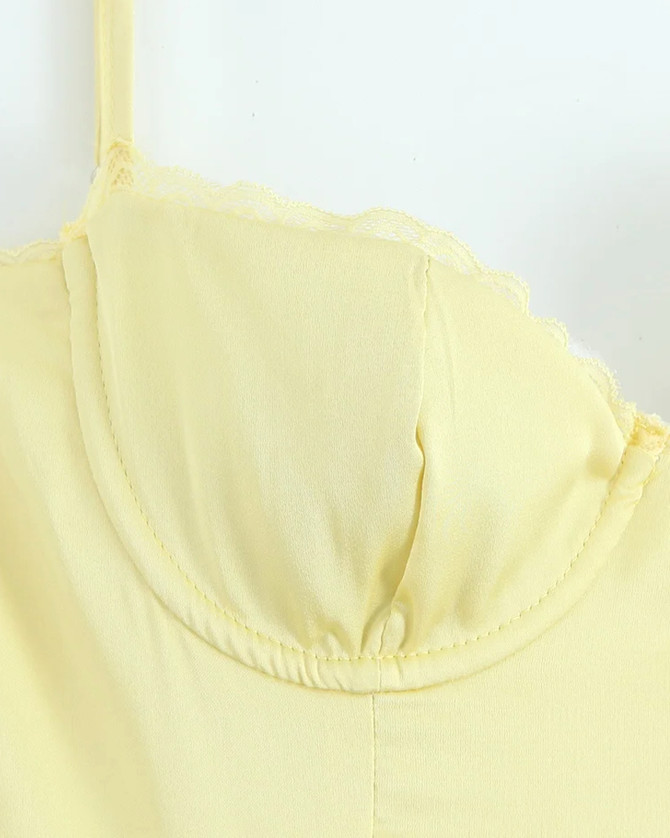 Bustier A Line Midi Dress Yellow