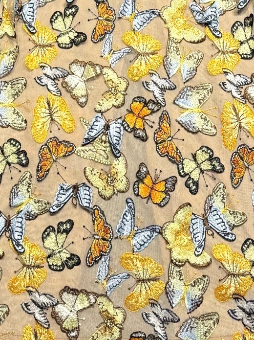 Strapless Butterfly Detail Corset Maxi Dress Yellow