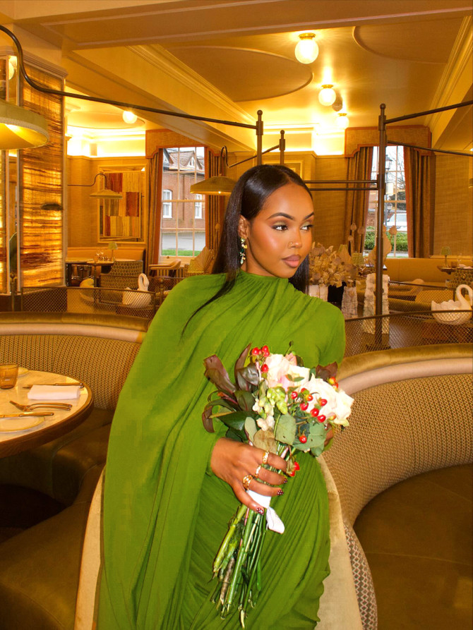 Long Sleeve Draped Maxi Dress Green