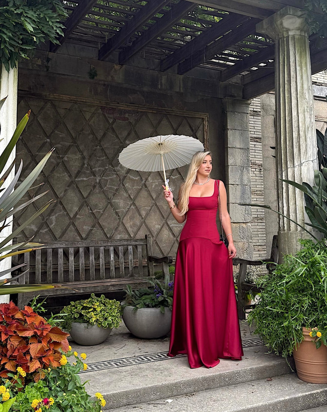 A Line Maxi Dress Red