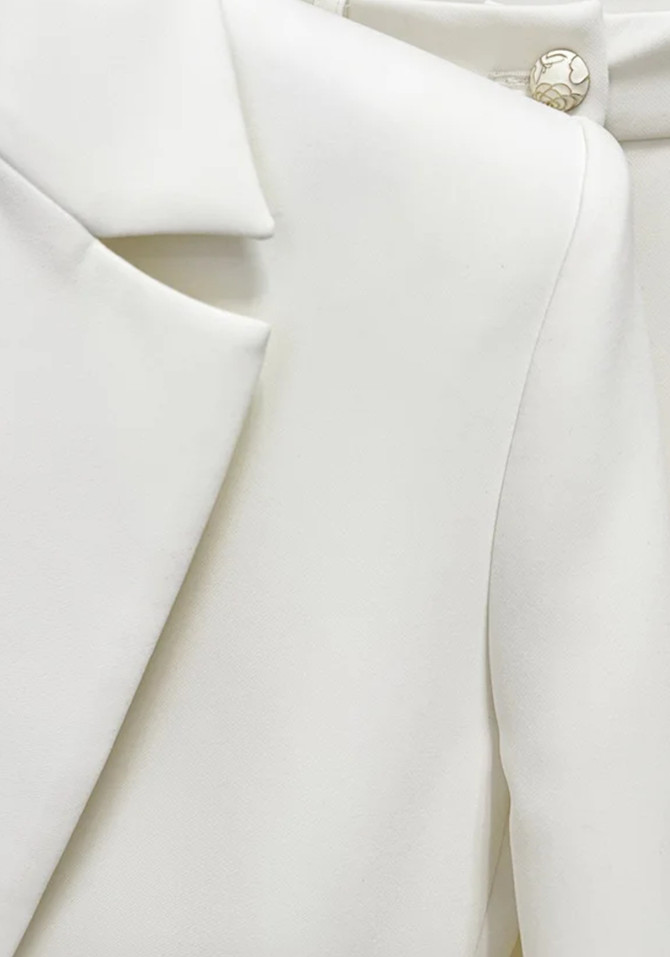 Crystal Belt Suit White