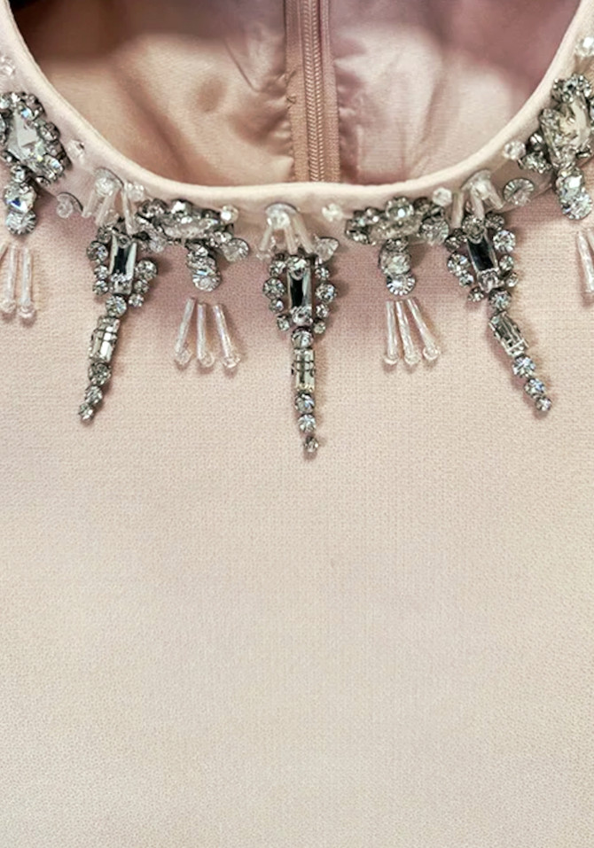 Crystal Short Sleeve Maxi Dress Blush Pink