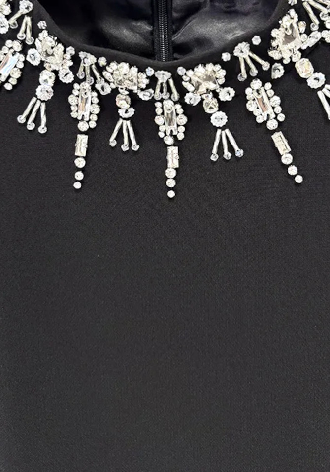 Crystal Short Sleeve Maxi Dress Black