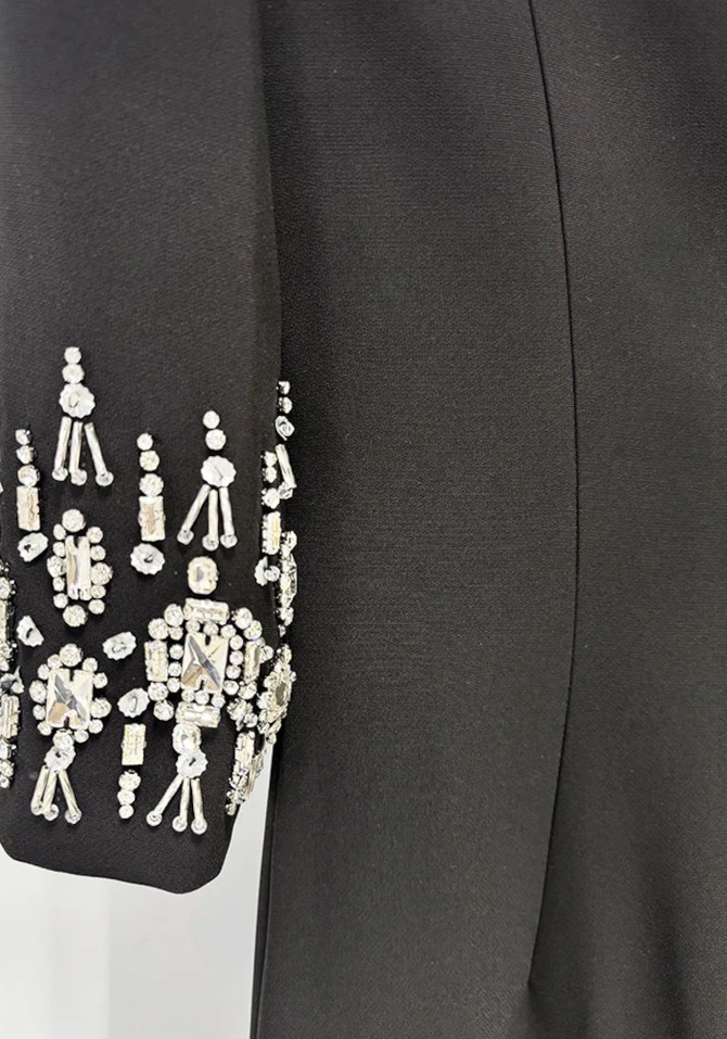 Crystal Short Sleeve Maxi Dress Black