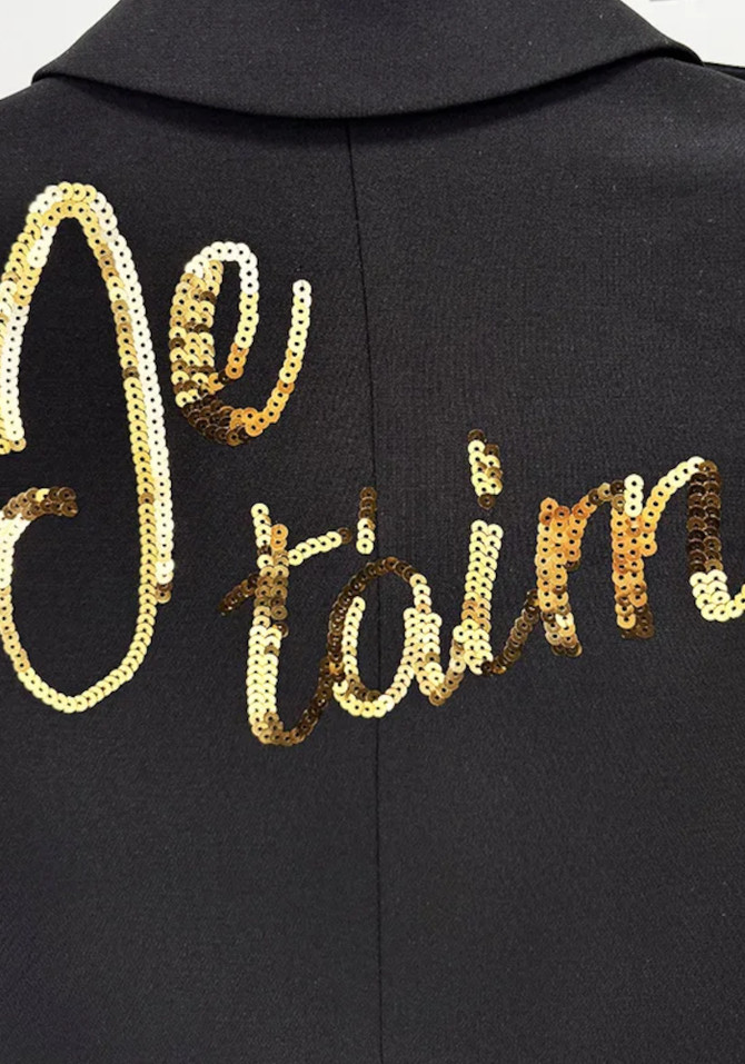 Sequined Suit Black Gold